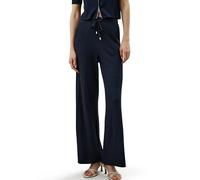 LilySilk Oasis Knit Pants Premium Wide Leg Wool Silk Blend Sweat Pants with Stretchable Waist Tie for Women Casual Soft(Navy Blue,S)