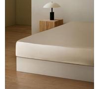 LILYSILK Silk Fitted Sheet 19 Momme 100% Mulberry Silk 30cm Deep Pocket Breathable Hypoallergenic Super Smooth Bottom Sheet(Gravel Gold,Super King 180x200+30cm)