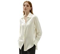 LilySilk Silk Shirt 22 Momme Button Down 100 Pure Mulberry Silk Long Sleeve Ladies Classic Solid Silk Blouse Tops for Women(Lily-White,M)