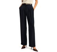 LilySilk The Flos Pants Full Length Boyish Style Wide Leg Blazers Pants Vintage Style Trousers for Women Midnight Blue, 14