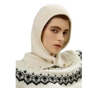 LilySilk Women's 100% Cashmere Balaclava Knit Beanie for Outdoors Fation Cashmere Hat Natural White
