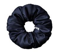 LILYSILK Women's 100% Mulberry Silk Big Hair Scrunchies Ladies Pure Silk Filled Giant XL Ponytail Holder Oversized Elastic Hair Tie Band Large Jumbo Hair Bobble for Breakage Prevention, Navy Blue