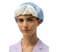 LilySilk Womens 100% Mulberry Silk Nightcap Ladies No-tie Double Layered Reversible Silk Sleep Bonnet with Contrast Colors for Hair Care,Ice Blue