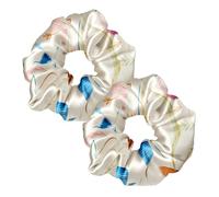 LILYSILK Women's 100% Silk Hair Scrunchies Ladies Elastic Hair Tie Bobbles Ponytail Holders for All Hair Type and Conditions and Preventing Hair Frizz Breakage Loss,Sagittarius 2pcs