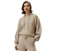 LilySilk Womens Pullover Sweater 100% Cashmere Oversized Hoodie with Detached Hood for Fall & Winter Causal(Beige,M