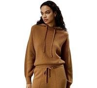 LilySilk Womens Pullover Sweater 100% Cashmere Oversized Hoodie with Detached Hood for Fall & Winter Causal(Toffee,M