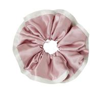LILYSILK Womens Pure Silk Hair Scrunchies Ladies Contrast Edge Ponytail Holder Elastic Hair Band Tie Bobbles for Hair Loss Breakage Dry Frizz Prevention(Rosy Pink)