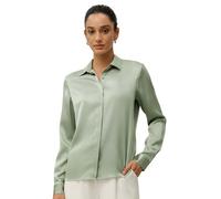 LilySilk Womens Pure Silk Shirt Ladies Button Down Classic Blouse Tops with Point Collar and Hidden Placket for Casual Business Multiple Occasions Aqua Green S