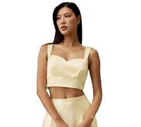 LilySilk Womens Pure Silk Tank Top Ladies 22MM Golden Cocoon Mulberry Silk Vest Camisole for Vacation Perfect for Layering(LILYÁUREA® Undyed Natural Golden,UK 6)