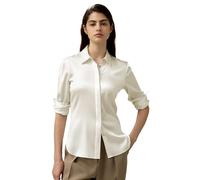 LilySilk Womens Silk Shirt Ladies Classic Style Hidden Placket Blouse with Tailored Waist Design on The Back for Multiple Occasion(Natural White,S)