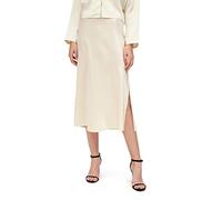 LilySilk Womens Silk Skirt with Slit 22 Momme Smooth Midi Skirt for Spring Summer(Lily White,UK 12)