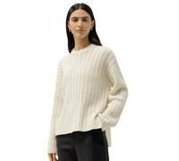 LilySilk Womens Wool Cashmere Sweater Ladies Soft Breathable Relaxed Fit Jumper with Round Neck and Side Slit for Everyday Wear(White,M)