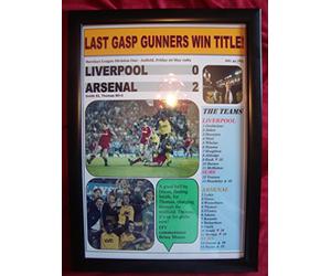 Lilywhite Multimedia Liverpool 0 Arsenal 2-1989 title decider - framed print