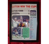 Lilywhite Multimedia Luton Town 3 Arsenal 2-1988 Littlewoods Cup final - framed print