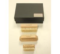 Lilywoods Wooden Nail Brush Gift Set Collection - 3 Nail Brushes: Tough Cactus Bristles, Soft Brisles & Mini Travel Nail Brush