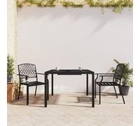 lima large square steel 3 piece garden dining set in anthracite