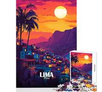 Lima, Peru Cityscape at Sunset Teenager Jigsaw Puzzles 1000 Pieces Enhance Mindful Thinking And Focus Relaxing Stress Relief Game (50x75cm)
