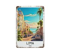 Lima Peru Metal Sign Travel Poster Art Print Decoration Retro Metal Painting Garage Style8x12inch(20x30cm)