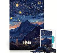 Lima Peru Nightscape Art Hard Jigsaw Puzzle for Adults 1000 Pieces Recall Boost Accurate Cut Real Challenge Home Art (38x26cm)
