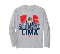 Lima Peru Skyline Vintage Style Urban Exploration Art Long Sleeve T-Shirt