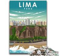 Lima Peru Travel Poster Adult Jigsaws 1000 Piece, Art Interesting Stress Reduction Wishlist with Santa Claus for Age 14 1000pcs(50x75cm)