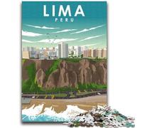 Lima Peru Travel Poster Adult Jigsaws 2000 Pieces Difficult, Family Fun Games Fun at Home Activities, Birthday Present, Travel Gifts 2000pcs(70x100cm)