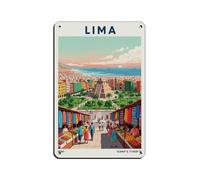 Lima Peru Travel Tin Sign Vintage Metal Pub Club Cafe Bar Home Wall Art Decoration Poster Retro 8x12inch(20x30cm)