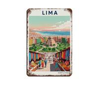 Lima Peru Travel Tin Sign Vintage Metal Pub Club Cafe Bar Home Wall Art Decoration Poster Retro 8x12inch(20x30cm)