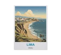 Lima Peru Vintage Travel Poster,Funny Vintage Metal Tin Sign Kitchen Bathroom Office Garage Bar Cafe Restaurant Shop Cave Home Wall Decor Art Ideas Gift Tin Sign(15x30cm)6x12 inch-BW7