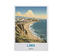 Lima Peru Vintage Travel Poster,Tin Sign Vintage Retro Metal Wall Decor Decoration Art for Home Garden Kitchen Bar Pub Living Room Office Garage Poster Plaque(20x30cm)8x12 inch-BV28