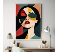 LIMAIDUO Abstract Art Posters Woman Portrait Poster Modern Abstract Lady Wall Art Poster Modern Portrait Print Colorful Canvas(50x70cm/Internal Frame)