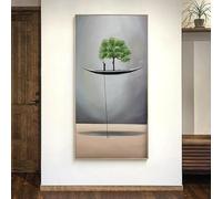 LIMAIDUO Abstract Canvas Prints A Floating Canoe,oil Painting Artwork Sailboat Painting Wooden Tall Ship,Sky Wall Art Boat Painting(30x60cm/Frameless)