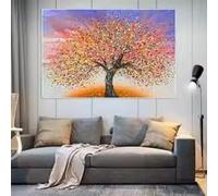 LIMAIDUO Abstract Color Tree Poster Modern Landscape Canvas Art Print Wall Decor for Living Room Home Decoration(60x80cm/Frameless)