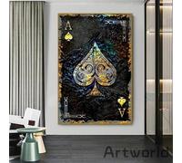 LIMAIDUO Ace of Spades Poker Poster Jack Playing Cards Art Canvas Painting Print Picture Living Room Home Decor 50x70cm Frameless