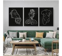 LIMAIDUO Aesthetic Room Decor Abstract Marble Sculpture Art Poster David Prints Greek Canvas Painting Home Decor 20x30cmx3 Frameless