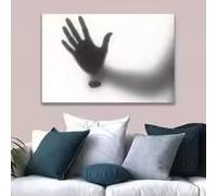 LIMAIDUO Black-and-White Canvas Art - Modern Wall Decor with Silhouette of Hand and Spherical Object, Ideal for Living Room(30x45cm/Frameless)