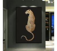 LIMAIDUO Black Cheetah Poster and Print Modern Wildlife Animal Canvas Painting Wall Art for Living Room Home Decor(60x80cm/Frameless)