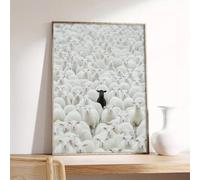 LIMAIDUO Black Sheep Canvas Poster, Art Deco Classic Retro Style, Wall Hanging Decor Print Painted Artwork, Home Decor 60x80cm frame