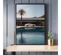 LIMAIDUO Canvas Print Vintage Car Palm Landscape Poster Indoor Portrait Encaustic Canvas Painting Artwork Home Decor 70x100cm Frameless
