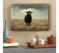 LIMAIDUO Chic Black Sheep Canvas Art Print, Vintage Decor, Wall Poster for Living Room and Bedroom Decor(80x120cm/Frameless)