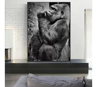 LIMAIDUO Gorilla Gives The Middle Finger Poster Funny Animal Spoof Monkey Canvas Wall Art Painting Decor 30x50cm Frameless