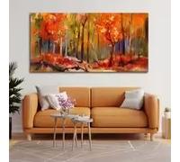 LIMAIDUO Large-Scale Abstract Autumn Forest Nature Decorative Painting Nordic Vintage Landscape Canvas Art Poster Home Decor(80x150cm/Internal Frame)