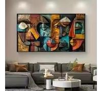 LIMAIDUO Modern Abstract Geometry Canvas Art Print Oil Painting Abstract Geometric Art Textured Canvas Print Wall Art Decor(60x120cm/Frameless)