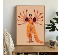 LIMAIDUO Powerful Women Poster Asian South Dances of Book Lovers Classical Dance Tamil Boho Canvas Painting 60x90cm frame