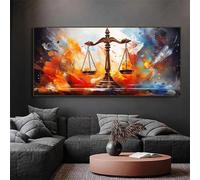 LIMAIDUO Scales of Justice Poster Symbol Canvas Painting Poster Print Graffiti Wall Art Picture Office Home Decor 60x120cm frame