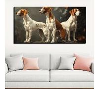 LIMAIDUO Three canvas paintings of dogs eager to hunt: the perfect home decor for you, Interesting Posters(20x40cm/Frameless)