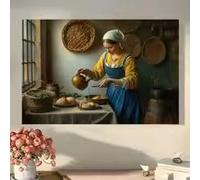 LIMAIDUO Vintage Kitchen Scene Canvas Wall Art Modern Vintage Design Printing Poster With classical Painting(20x30cm/Internal Frame)