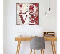 LIMAIDUO Vintage Style Personalized Valentine Poster, Modern Farmhouse Wall Art, Canvas Painting Print, Room Home Decor 50x50cm frame