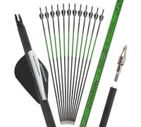 limaity 30 Inch Carbon Arrow Spine300/400/500/600/700/800 Archery Targeting Hunting Arrows with 100 grain Removable Tips for Compound & Recurve & Long Bow (12PCS,Spine700,2 black 1 white)