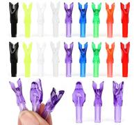 limaity 50 Pcs Rapid Fire Arrow Nock-Tail Fast Nocking ID 6.20mm/.244inch Insert Tails for Archery Hunting Target Shooting (Type-2, Transparent Red)